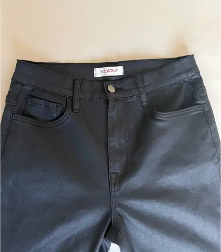 Vibrant Miu black leather flare pants