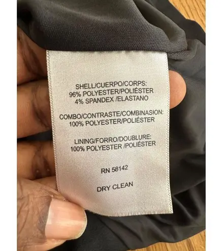 Maggy London Illusion yoke crepe cocktail dress Size 14 With Sheer Sleeves 24W