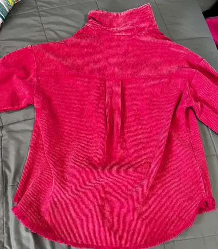 Boutique Corduroy Flannel Jacket Pink Size M