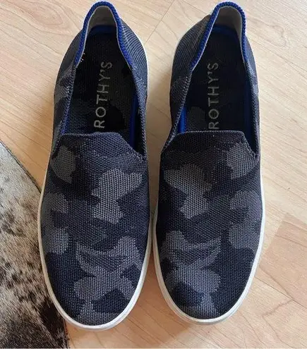 Rothy's ROTHY’S Slip On Camo Print Sneakers Black Grey Size 6.5