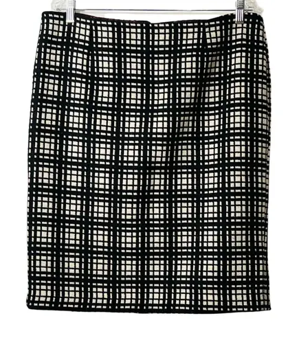 Dallia Collection Womens Skirt Size 14 Black White Wool Pencil Straight Lined