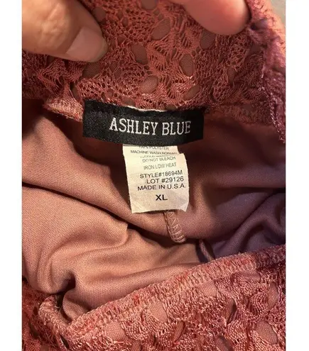 Ashley Blue Deep Rose Lace Maxi Skirt Size X