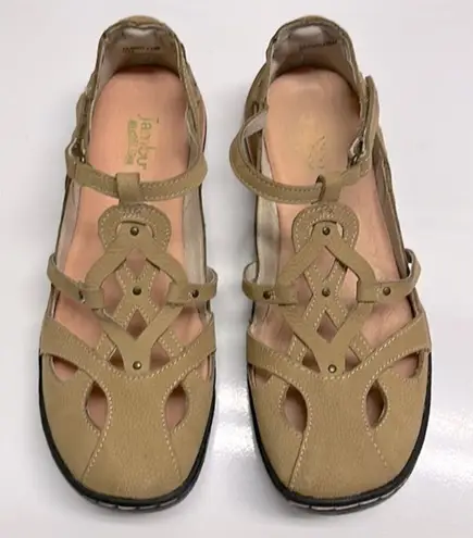 Jambu Women’s Closed Toe Terrain Sandals 8M Taupe Brown Pink Hook & Loop Straps