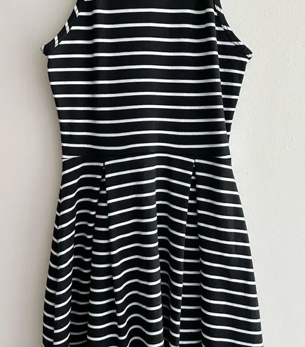 Soprano Black and White Striped Fit & Flare Dress, Halter Dress, Size XS