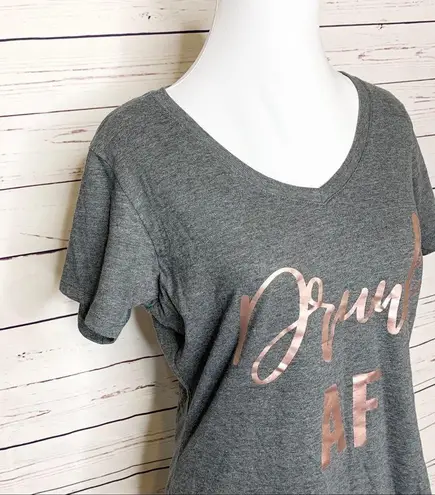 “Drunk AF” Rose Gold & Gray V