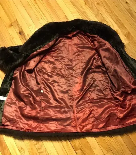 Vintage Teddy Fuzzy Faux Fur shearling boho penny lane hipster phobe western puf Brown Size L