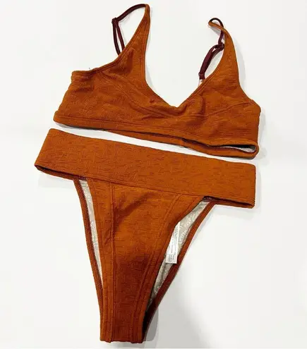 Free People  Farrah Dylan Bikini Two Piece Swimsuit SET Honey Ginger Size Small S