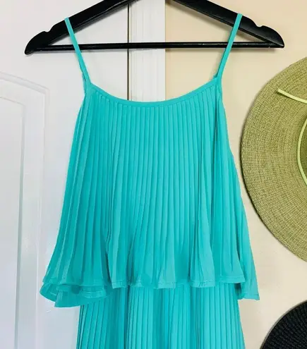 Lulus As You Swish Pleated Mint Green/Teal Dress | Size: Medium Green