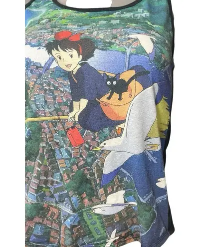 Kiki's Delivery Service Studio Ghibli Tombo Tank Top Medium Black Multicolor