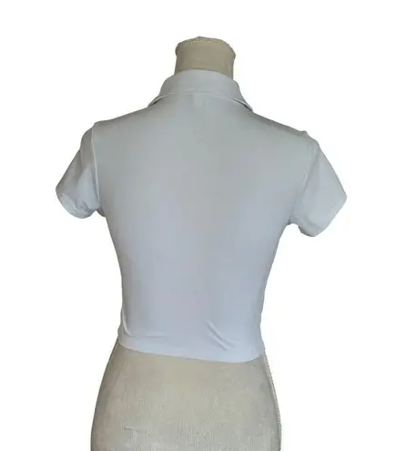 90 Degree By Reflex Work Out Polo Crop Top UPF 50+ Protection