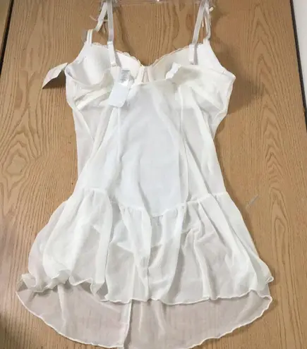 New Women’s Rene Rofe Underwired Lingerie Chemise Gown Slip Ivory Size Medium White