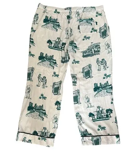 Katie Kime Fort Worth Toile Blue Green White Drawstring Waist Pajama Pants 3 XL Size 3X