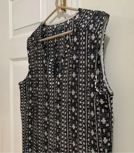 Roots Canada Black and White Woven Gauze Dress Size Small (oversized)
