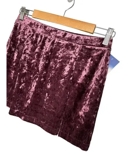 Abound New Nordstrom  Crushed Velvet Velour Mini Retro 90s Y2K Skirt Burgundy M