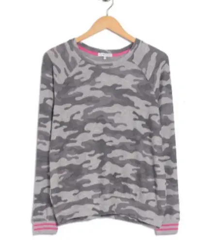 P.J. Salvage ππ Long Sleeve Print Top ~ Grey Camouflage