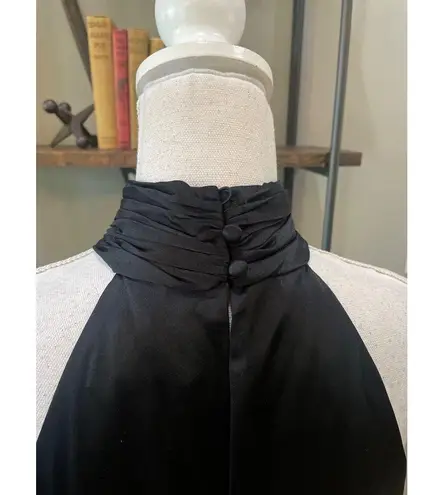 Cinq à Sept Naya Ruched Asymmetric Silk Dress Black Womens Size 8