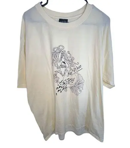 Luxe Butter Yellow Key West Mermaid Graphic Short Sleeve T-Shirt