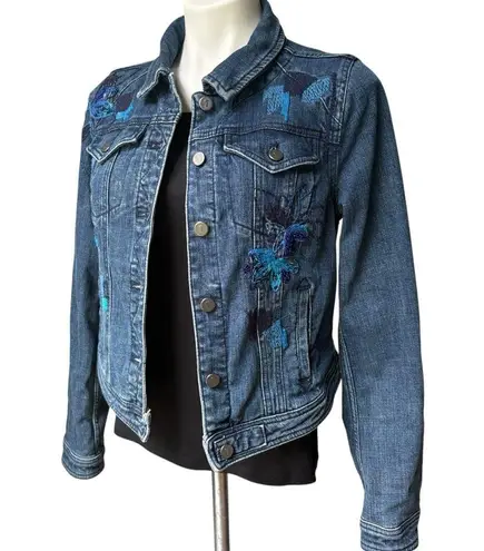 Pilcro and the Letterpress Anthropologie Pilcro Beaded Embroidered Denim Jacket