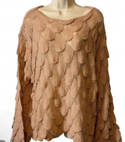 Lightweight Fish Scale Sweater Pink Size undefined