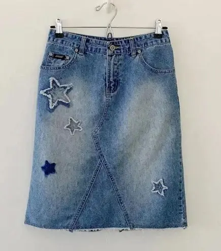 Squeeze Stephen Hardy Vintage 90s Patchwork Denim Pencil Skirt Size 1/2