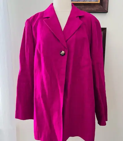 Harvé Benard Harve Benard Pink Linen Blazer Notched Lapel Collar Size 16W