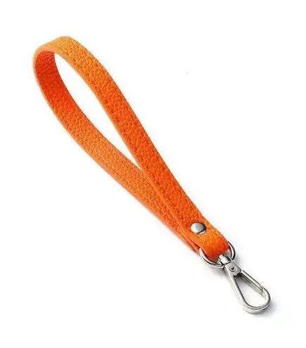 Orange and Silver Accessories Wrist Strap Bag Strap 20CM PU Leather Handles
