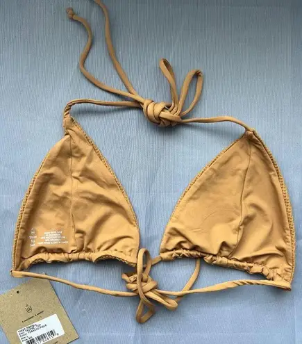 Free People NWT  X Stone Fox Tropez Bikini Top in Tobacco Pique Large