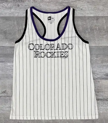 5th & Ocean Colorado Rockies Racerback Tank Top Juniors M White Cotton MLB