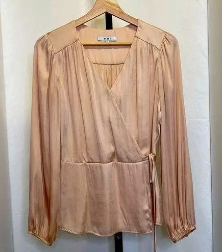 Ro & De Silky soft, blush coke faux wrap top