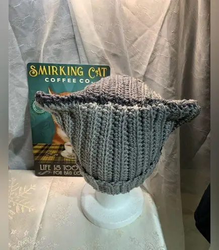 Handmade Gray Cat Beanie