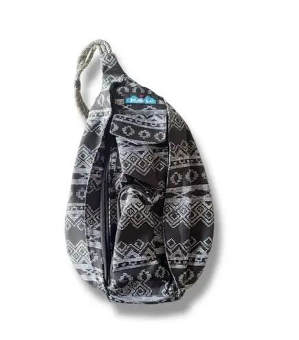 KAVU Unisex Black and White Rope Sling Backpack 25th Anniversary Edition