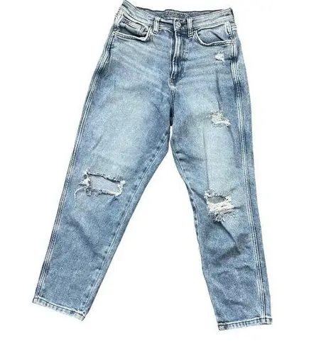 Arizona JUNIORS Highest-Rise Curvy Mom Jeans Distressed Size 9 Light Wash Denim