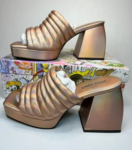 Jeffrey Campbell E-Girl Heels Rose Gold Iridescent casual classic stylish summer