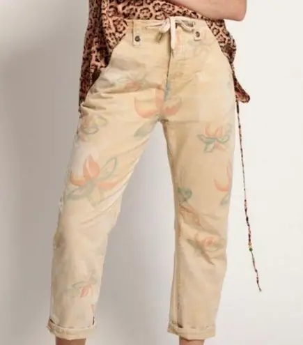 One Teaspoon  Highwaisted safari yellow floral pant- Rare