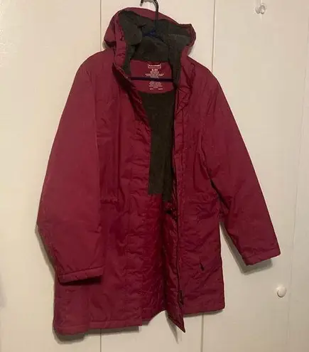 L.L.Bean  Women’s Hooded Wing Jacket Size XL Nylon Long Sleeve Wine Color