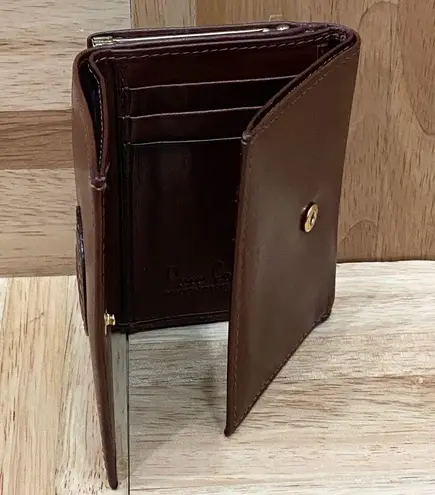 Pierre Cardin Paris Brown Leather Clutch Coin Purse Bifold Wallet