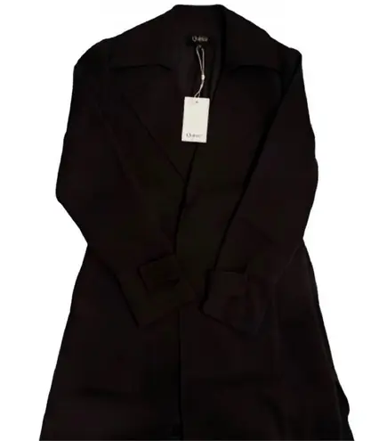 Quince Stretch Crepe Trench Coat Black XS NWT