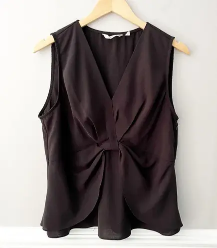 Soft Surroundings Black Sleeveless Blouse Enka Tank Top Shirt Size Large
