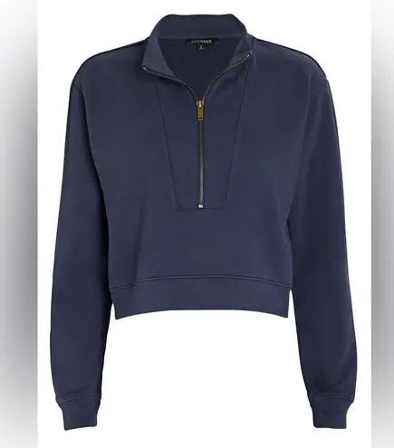 Intermix Bobby Cotton Half-Zip Sweatshirt Blue