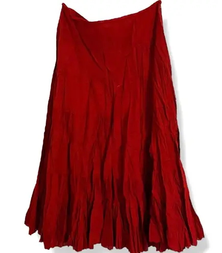 Chaudry by Anthropologie Merlot Red Asymmetrical Midi Skirt | Size M | NWT Size M