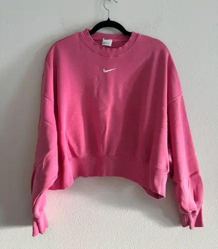 Nike Women’s Oversized Cropped Crewneck Sweatshirt M Pink