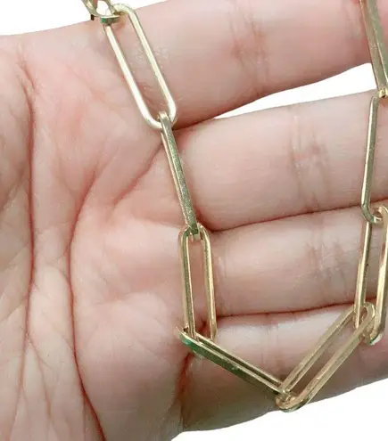 Sugarfix BaubleBar Nickel Free Paperclip Chain Link Statement Necklace Gold Tone