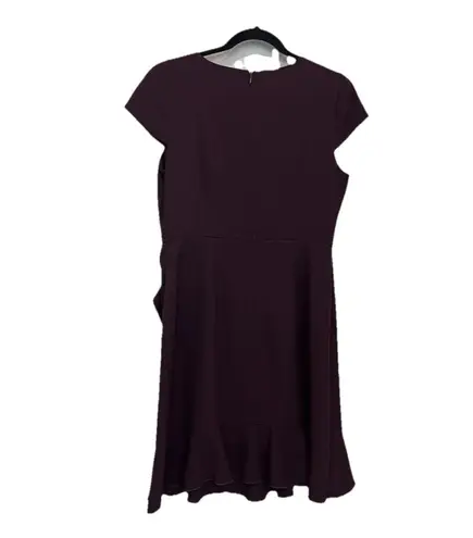 Karl Lagerfeld Paris Dress, Ruffle Detail, Burgundy, Sz 6, Office Cocktail Event