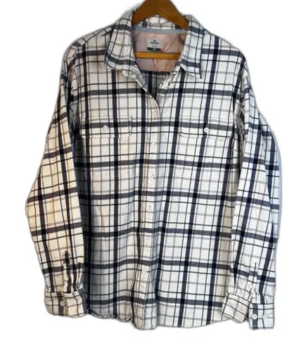 Ridgecut Toughwear Plaid Flannel Button Up Shirt Womens Size 2X Preppy Basic White - Image 1