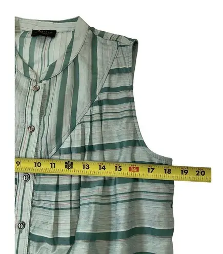 Current Air Anthropologie Women Sz Small Striped Top Green Sleeveless 17-631P