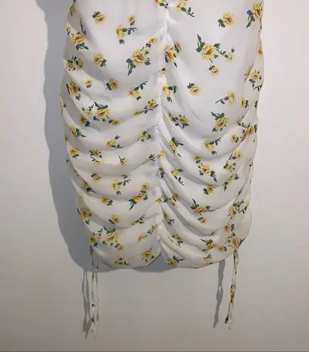 Purple Snow White Dress with Yellow and green Floral Pattern XL NWOT