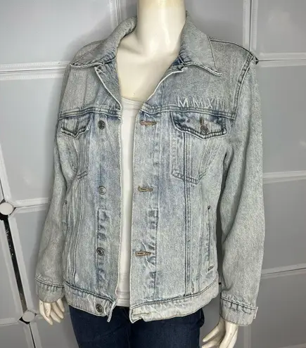 White Fox Boutique  Casual Style Denim Jackets Embroidered Logo Size: S/M