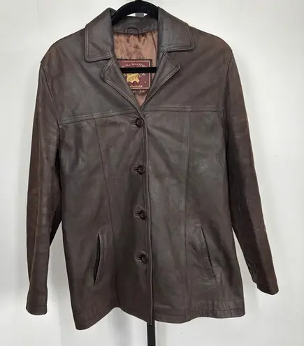 Vintage German Real Leather Echtes Leder Women’s Jacket Brown Sz L Waxed Size L