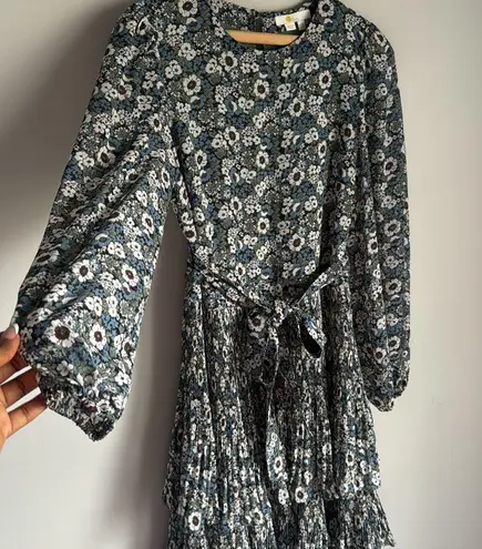 BODEN Plisse Skirt Mini Dress 8 Blue