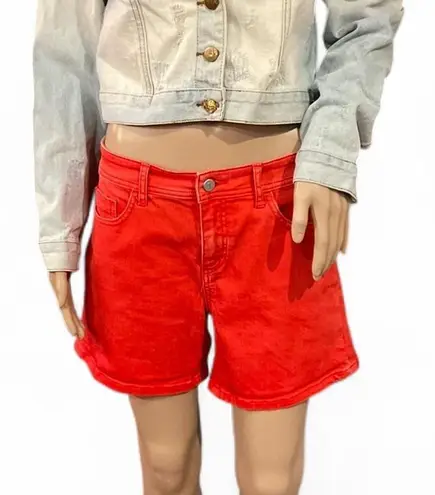 Pilcro and the Letterpress NWOT! Pilcro Anthropologie Hyphen Midrise Red Denim Jean Shorts Size 27 Roll-up